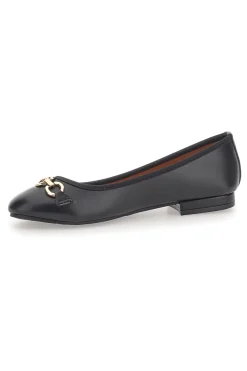 Ballerine Nere con Fibbia Decorativa Oro THE FIRST IDE172
