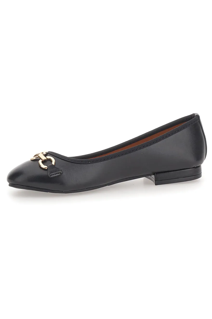 Ballerine Nere con Fibbia Decorativa Oro THE FIRST IDE172