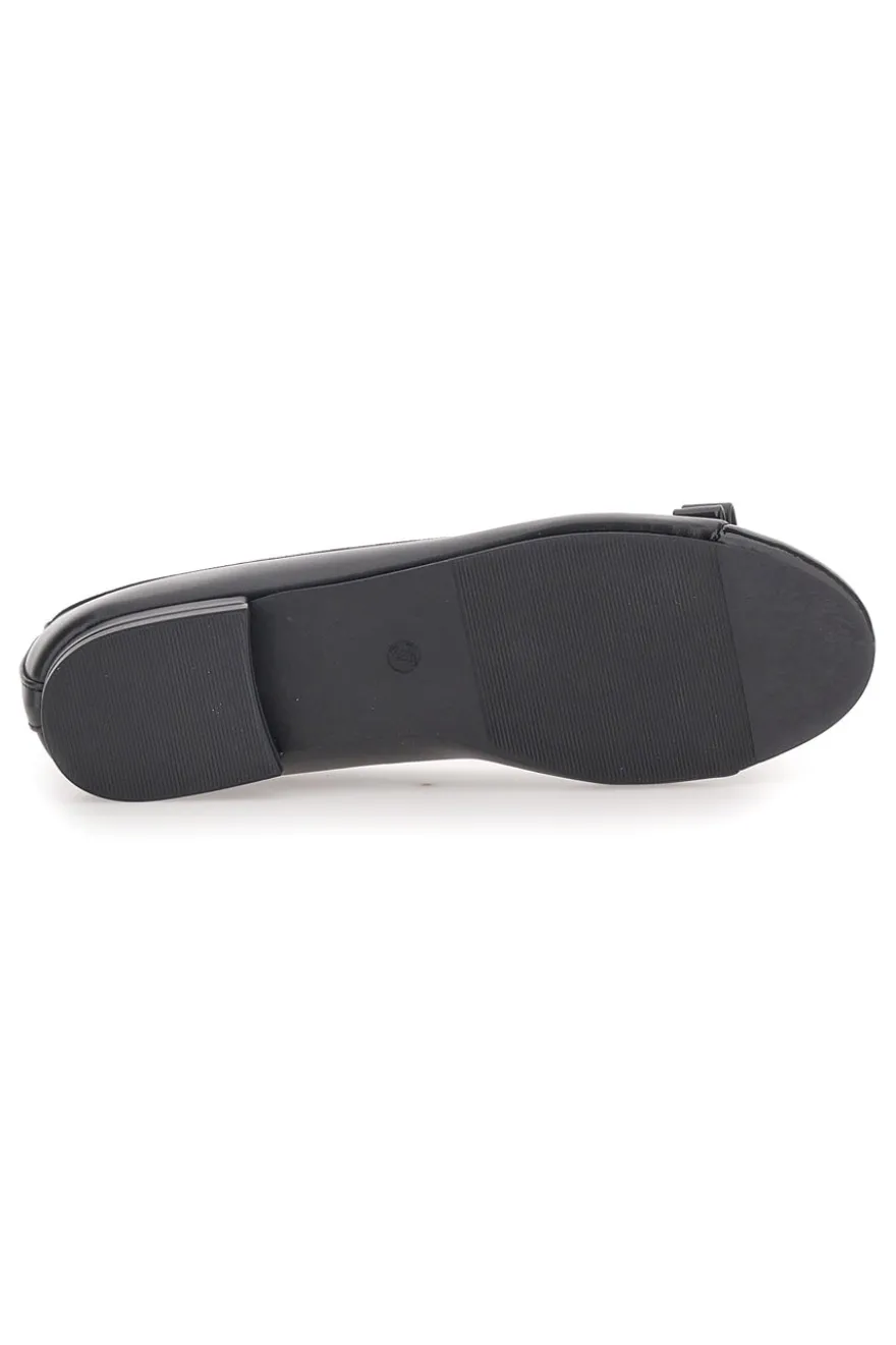 Ballerine Nere con Punta Effetto Vernice e Fiocco Decorativo THE FIRST IDE6292