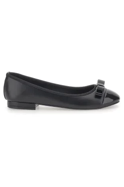Ballerine Nere con Punta Effetto Vernice e Fiocco Decorativo THE FIRST IDE6292