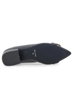 Ballerine nere con punta sfilata e catena oro Pittarello glam 3313