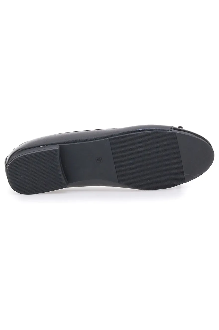 Ballerine nere con punta lucida e fiocco The First IDE1070