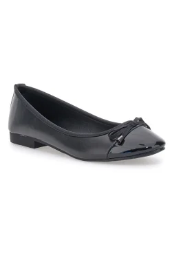Ballerine nere con punta lucida e fiocco The First IDE1070