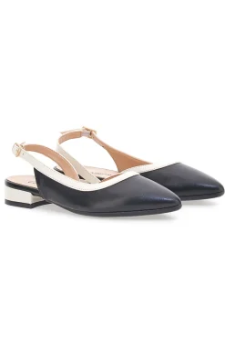 Ballerine Nere e Beige Con Cinturino Slingback Pittarello Couture 6011