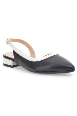 Ballerine Nere e Beige Con Cinturino Slingback Pittarello Couture 6011