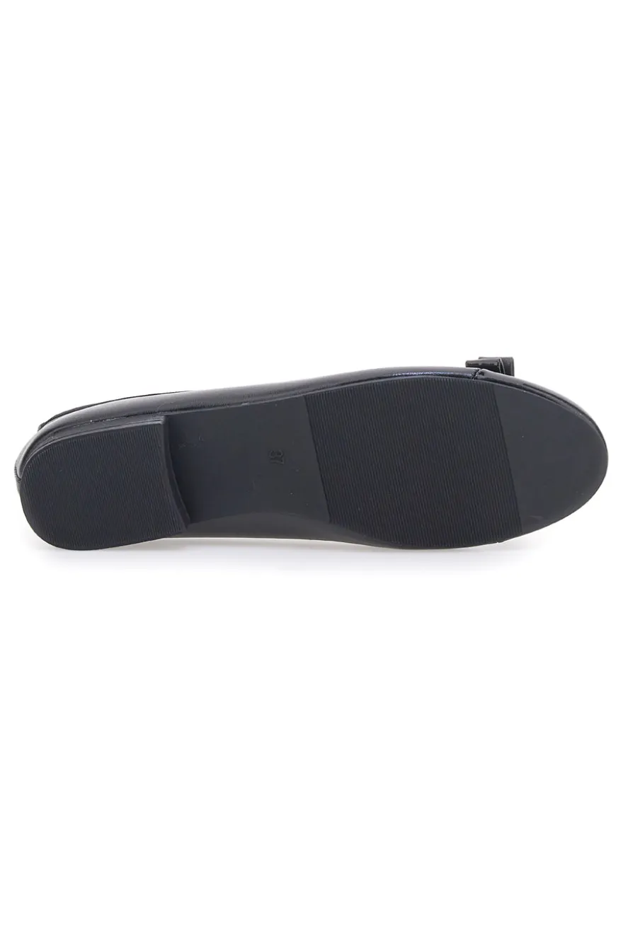 Ballerine nere effetto vernice con fiocco The First IDE6292