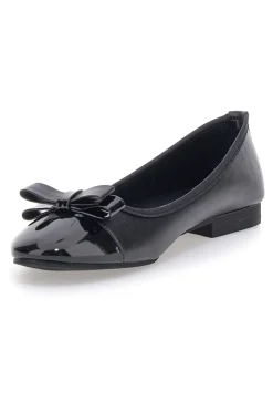 Ballerine nere effetto vernice con fiocco The First IDE6292