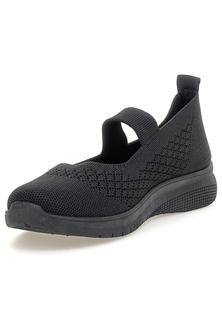 Ballerine nere in tessuto intrecciato Mio tempo Tf2508056