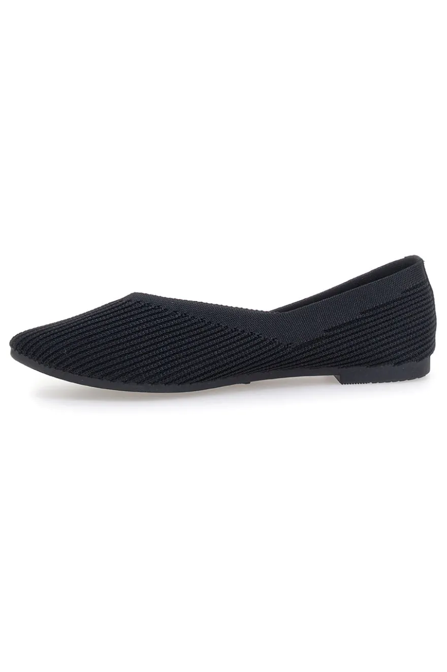 Ballerine nere in tessuto con soletta morbida The First PREA614
