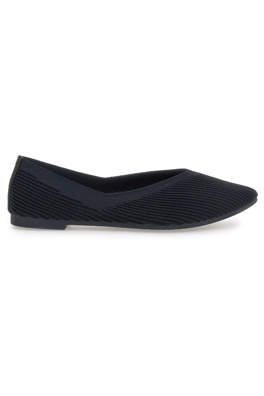 Ballerine nere in tessuto con soletta morbida The First PREA614