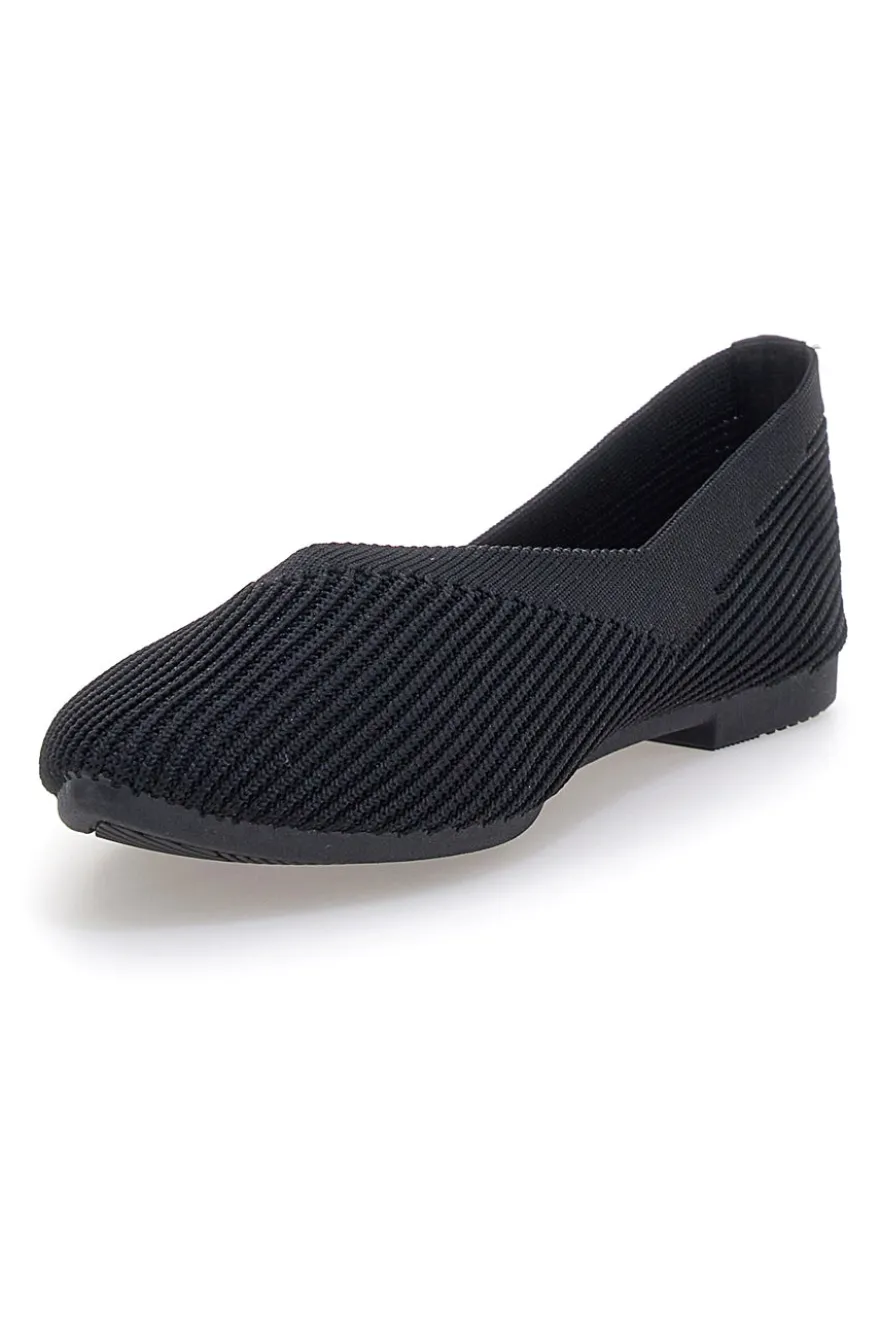 Ballerine nere in tessuto con soletta morbida The First PREA614