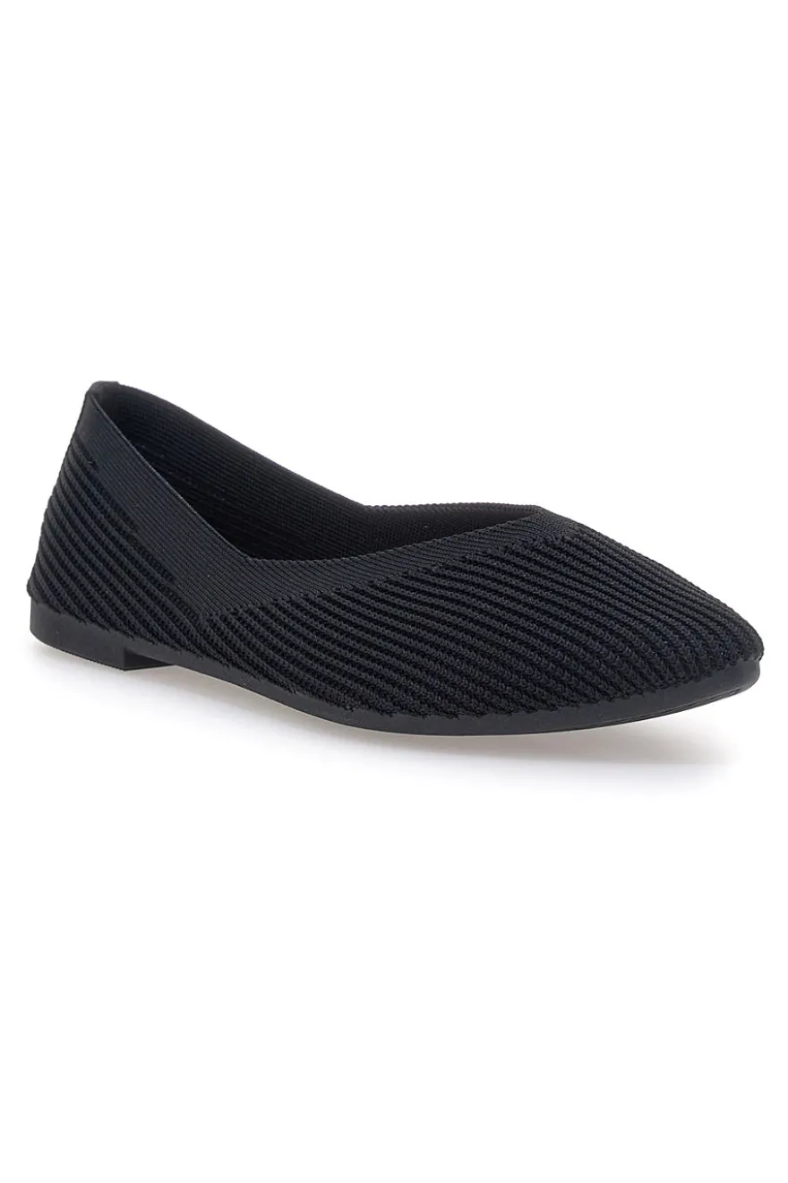 Ballerine nere in tessuto con soletta morbida The First PREA614