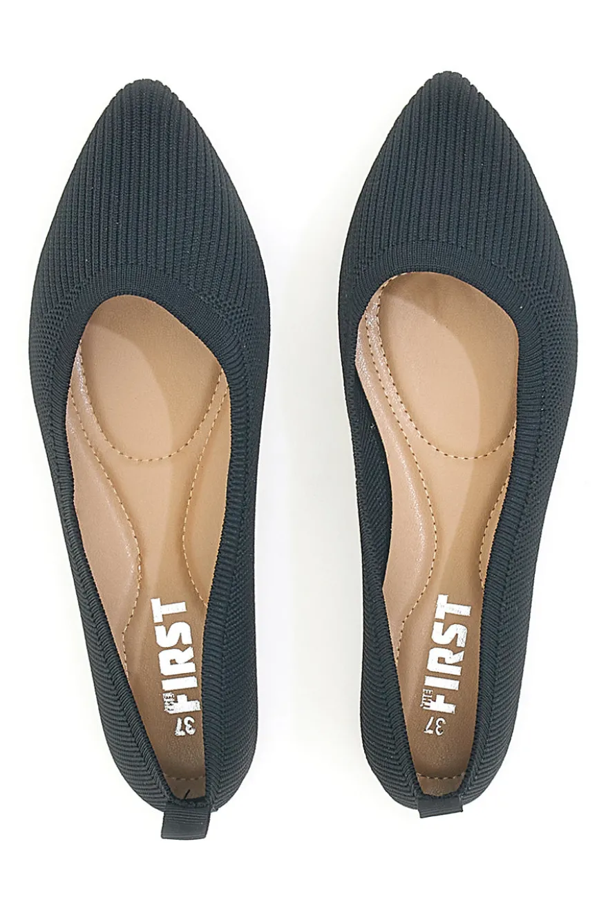 Ballerine nere in tessuto con soletta morbida The First PRESZ42