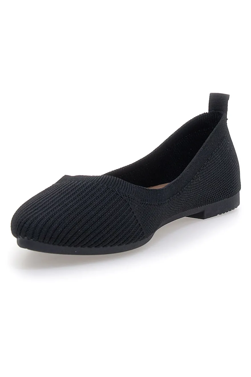 Ballerine nere in tessuto con soletta morbida The First PRESZ42