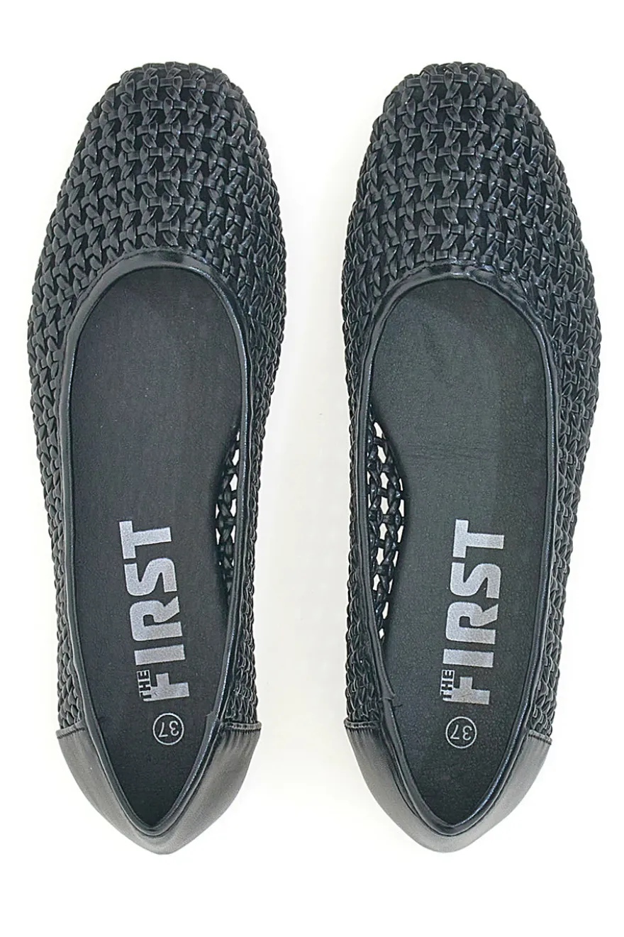 Ballerine nere intrecciate The First IDE11