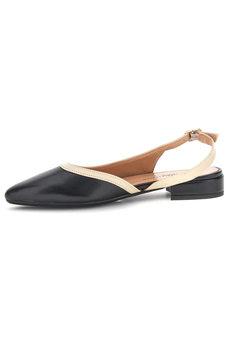 Ballerine Nere Made in Italy con cinturino Pittarello couture 6011