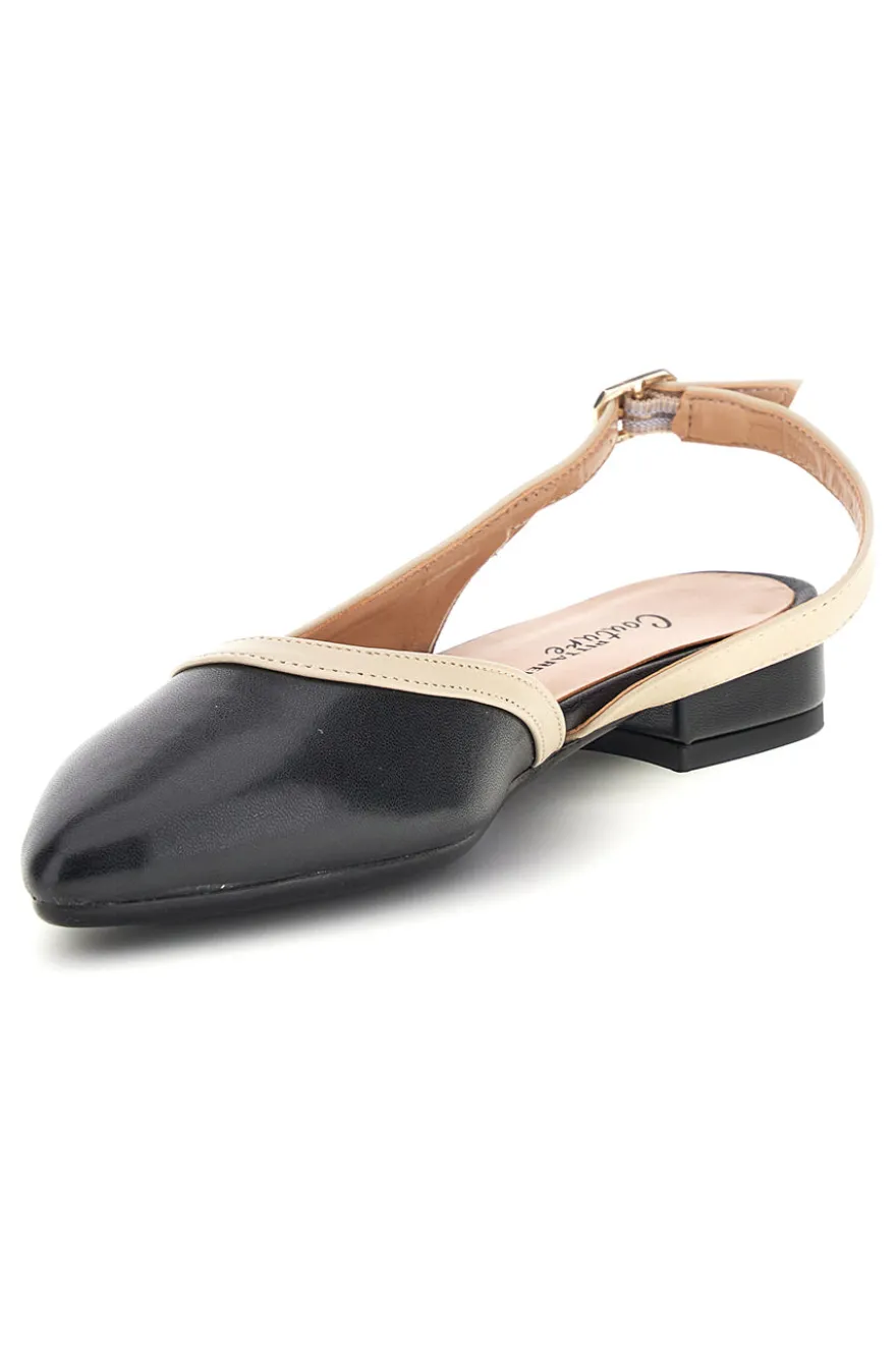 Ballerine Nere Made in Italy con cinturino Pittarello couture 6011