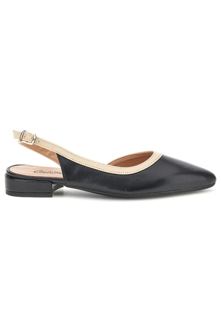 Ballerine Nere Made in Italy con cinturino Pittarello couture 6011