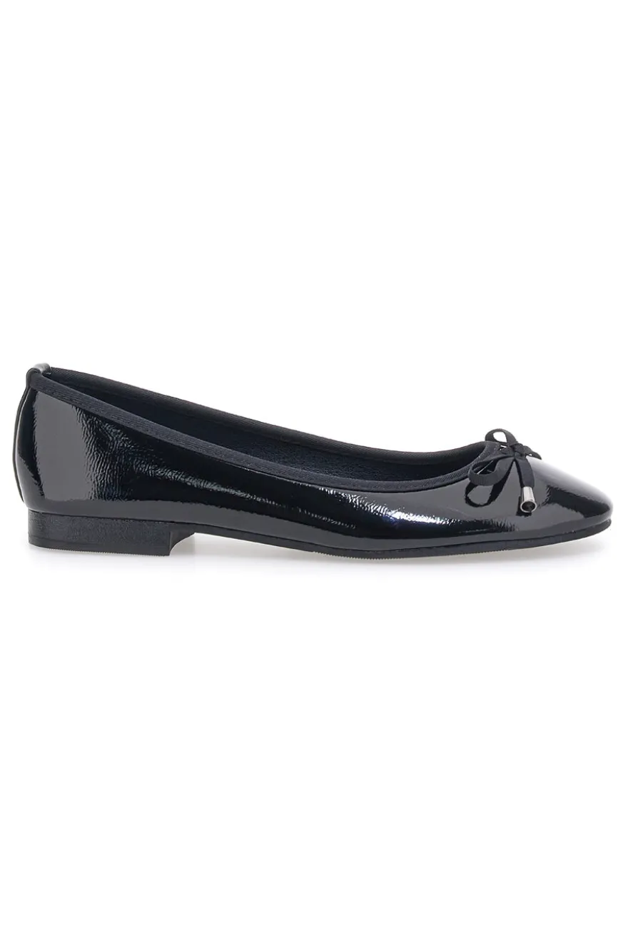 Ballerine nere vernice con fiocco decorativo The First IDE173