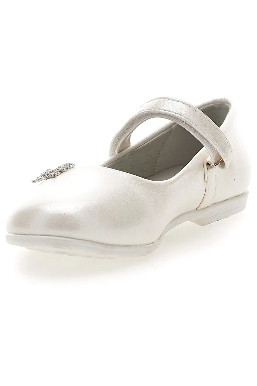 Ballerine perlate con applicazione farfalla Grazie girl 392615S