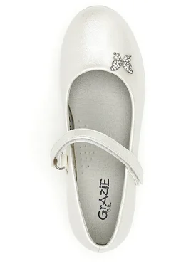 Ballerine perlate con applicazione a farfalla Grazie girl 392615S