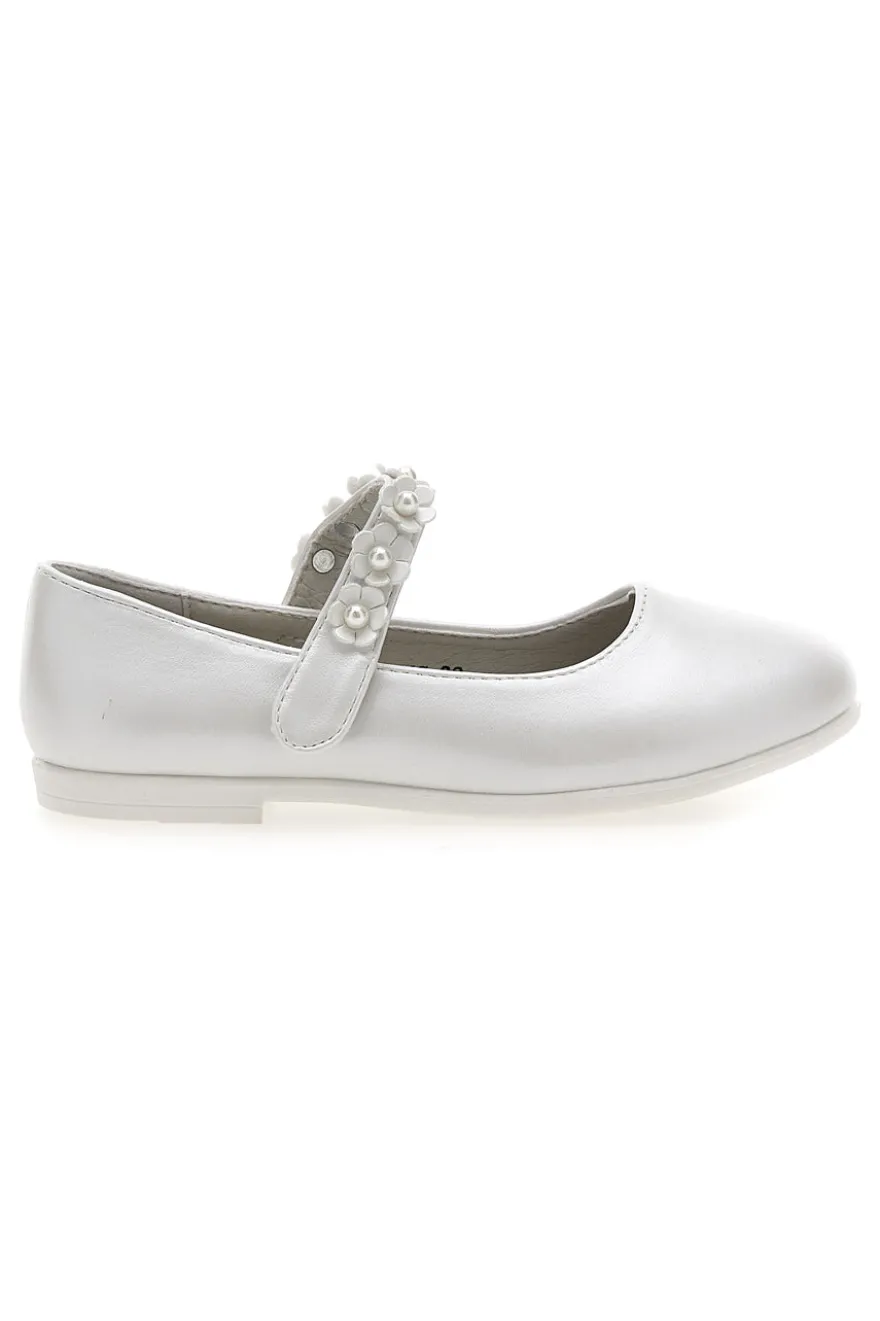 Ballerine perlate con cinturino floreale Grazie girl 392614S