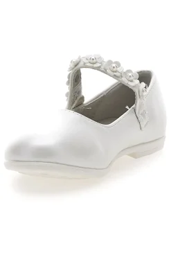 Ballerine perlate con cinturino gioiello floreale Grazie girl 392614S