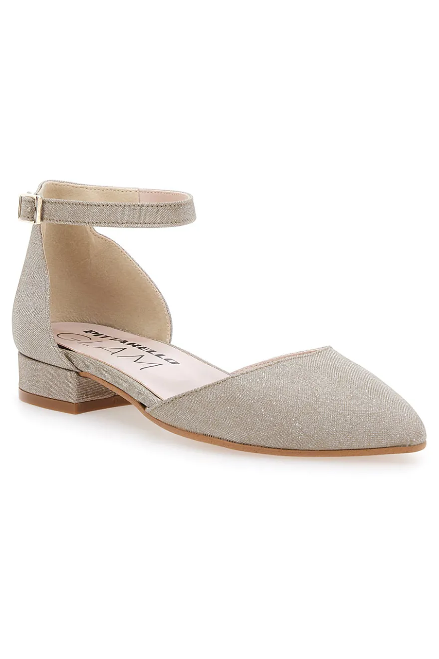 Ballerine Platino con Cinturino Pittarello Glam 3885