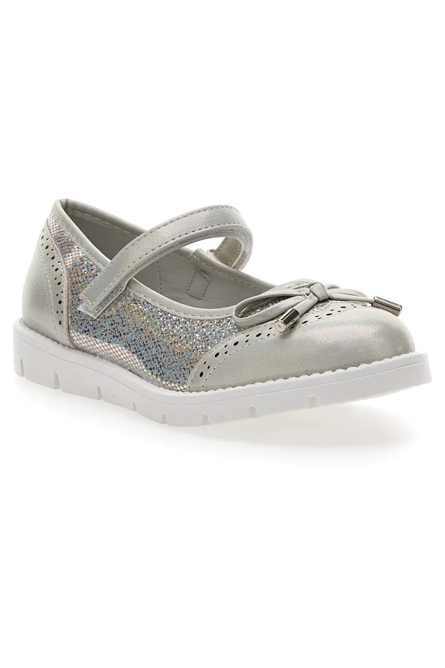 Ballerine Platino Con Cinturino e Strappo Pitt Kids 8128
