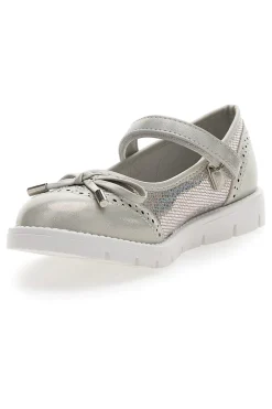 Ballerine Platino Con Cinturino e Strappo Pitt Kids 8128