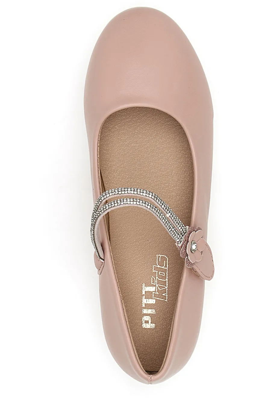 Ballerine Rosa Con Strass e Applicazione Floreale Pitt Kids 392450