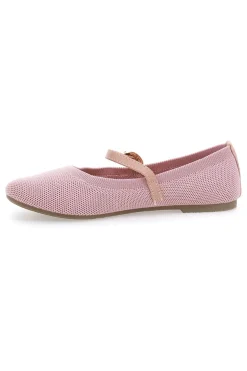 Ballerine rosa in tessuto traforato con cinturino The First PRESZ41
