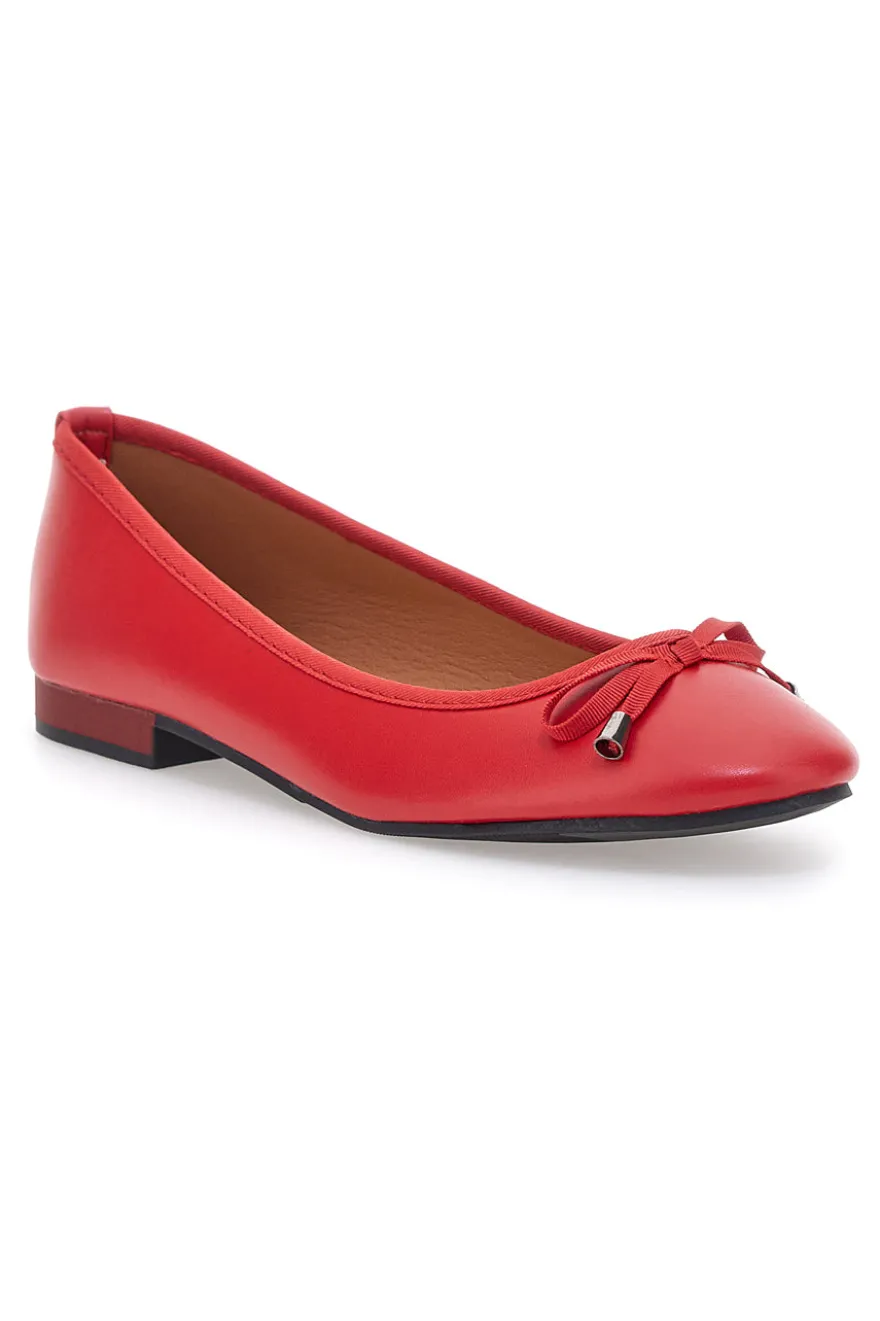 Ballerine rosse con fiocco decorativo The First IDE173