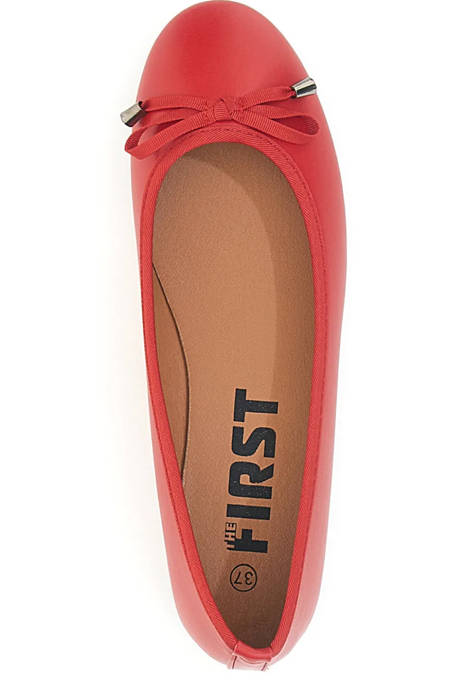 Ballerine rosse con fiocco decorativo The First IDE173