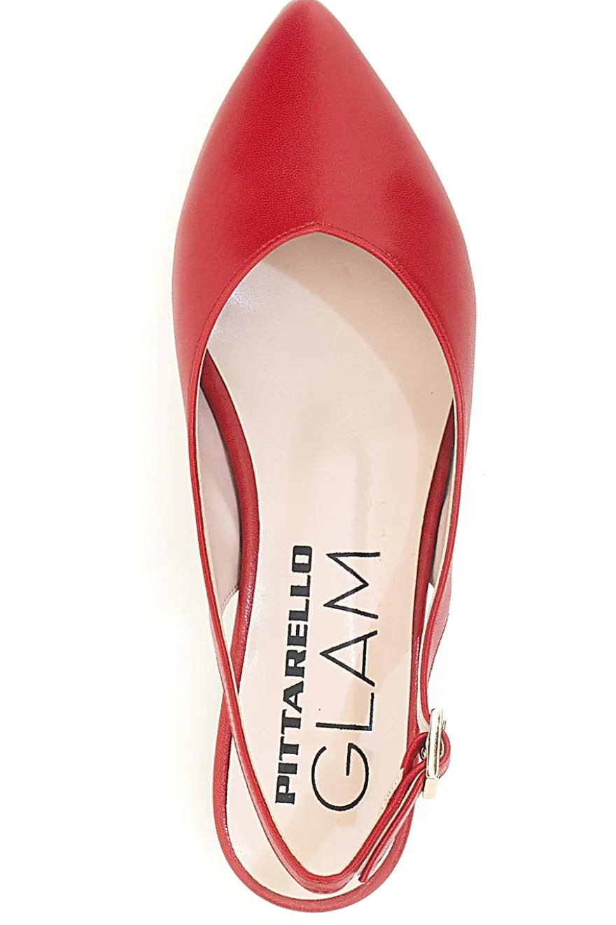 Ballerine Skingback Rosse a Punta PITTARELLO GLAM 18101