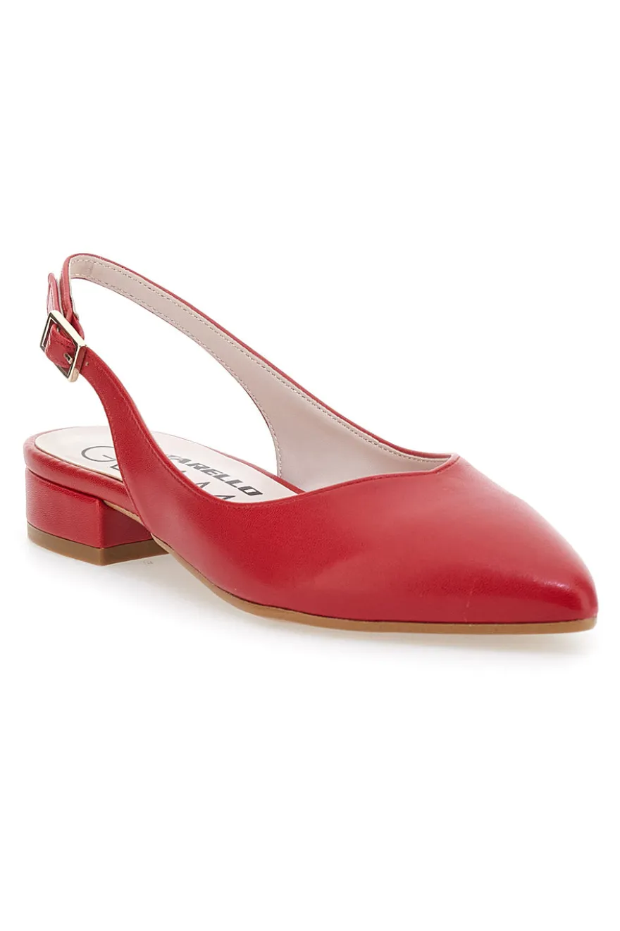 Ballerine Skingback Rosse a Punta PITTARELLO GLAM 18101