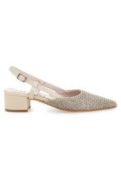 Ballerine Slingback Beige con Tomaia Intrecciata PITTARELLO GLAM 3124
