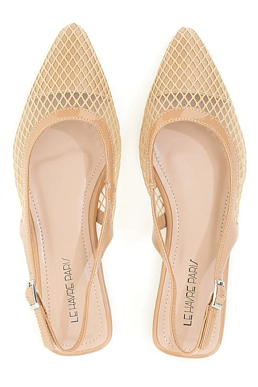 Ballerine slingback Beige Le Havre Paris XQJ52012