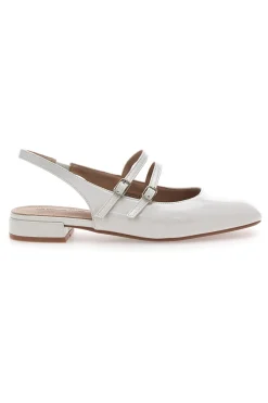 Ballerine Slingback Bianchi Effetto Vernice con Cinturini LE HAVRE PARIS CMJ2405313