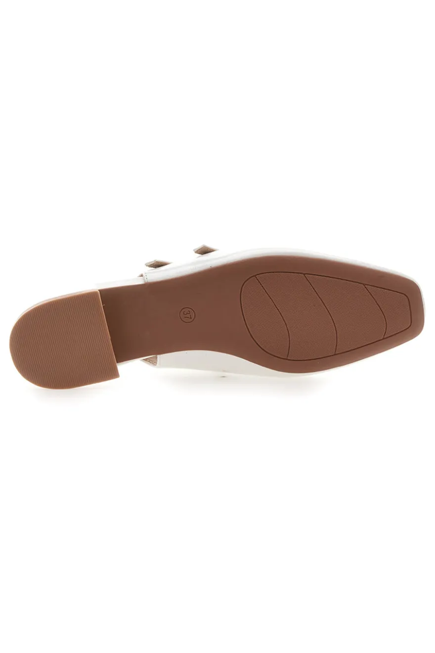 Ballerine Slingback Bianchi Effetto Vernice con Cinturini LE HAVRE PARIS CMJ2405313