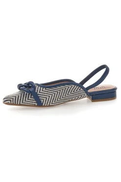 Ballerine slingback blu con fiocco e punta a contrasto Me & Me D729H1