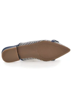Ballerine slingback blu con fiocco e punta a contrasto Me & Me D729H1