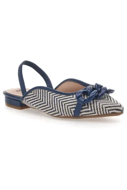 Ballerine slingback blu con fiocco e punta a contrasto Me & Me D729H1