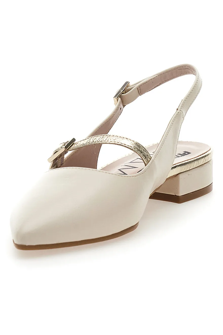 Ballerine Slingback Panna Con Cinturino Frontale PITTARELLO GLAM 2888