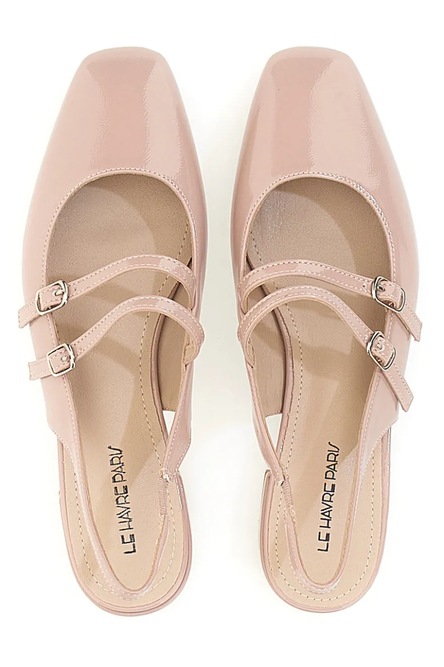 Ballerine Slingback Rosa Effetto Vernice con Cinturini LE HAVRE PARIS CMJ2405313