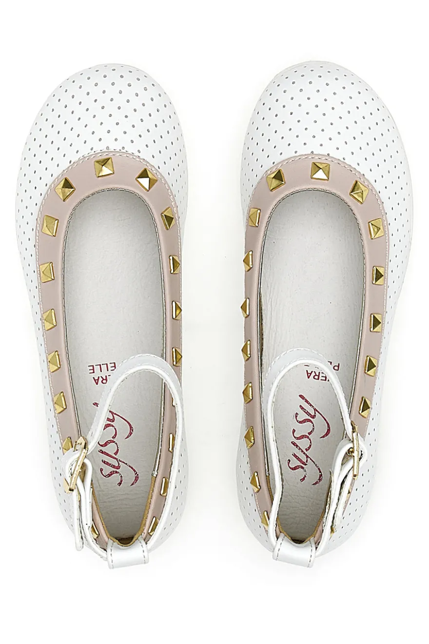 Ballerine Syssy 14512 Bianche e Beige