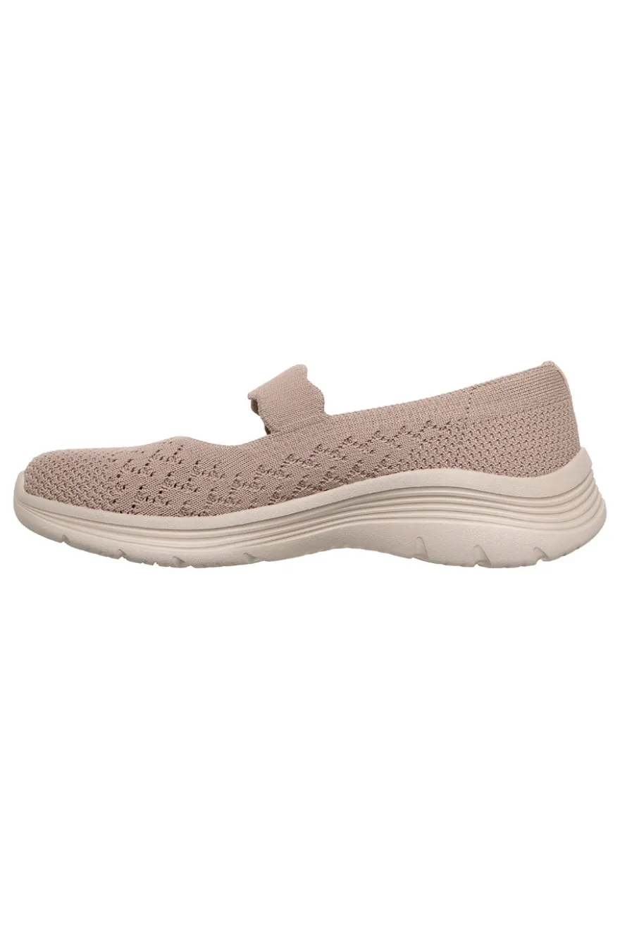 Ballerine taupe in maglia Skechers BEDFORD CHEERFUL GLOW