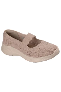 Ballerine taupe in maglia Skechers BEDFORD CHEERFUL GLOW
