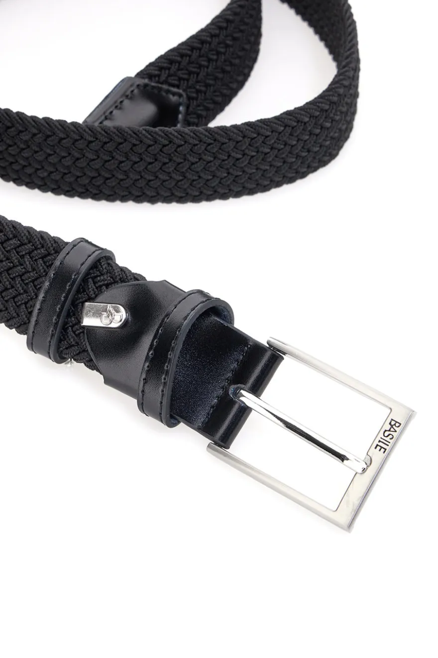 Basile BA1345/ELASTICO Schwarzer elastischer Flechtgürtel Einheitsgröße