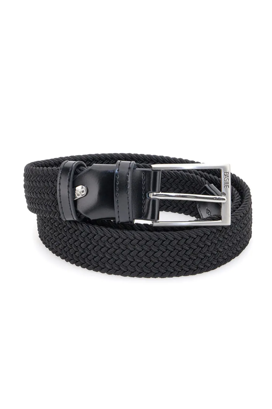 Basile BA1345/ELASTICO Schwarzer elastischer Flechtgürtel Einheitsgröße